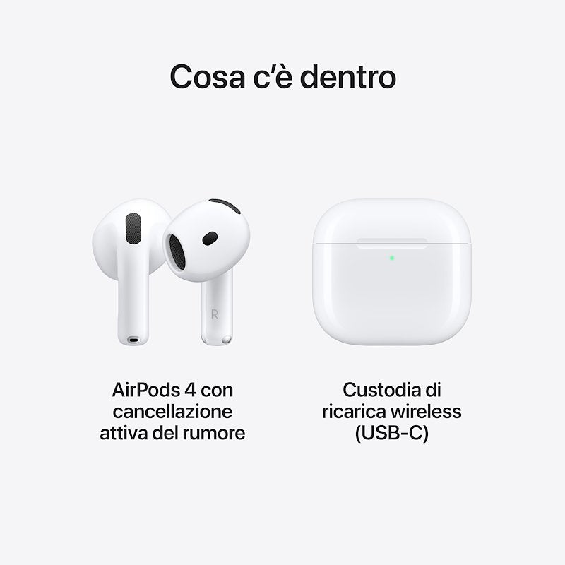 Apple AirPods 4 con cancellazione attiva del rumore